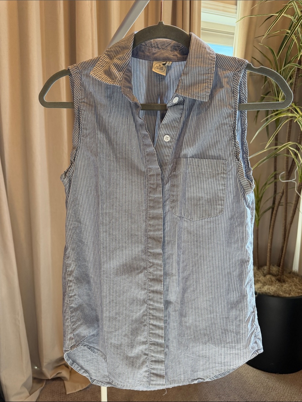 Sleeveless Button-Up Shirt